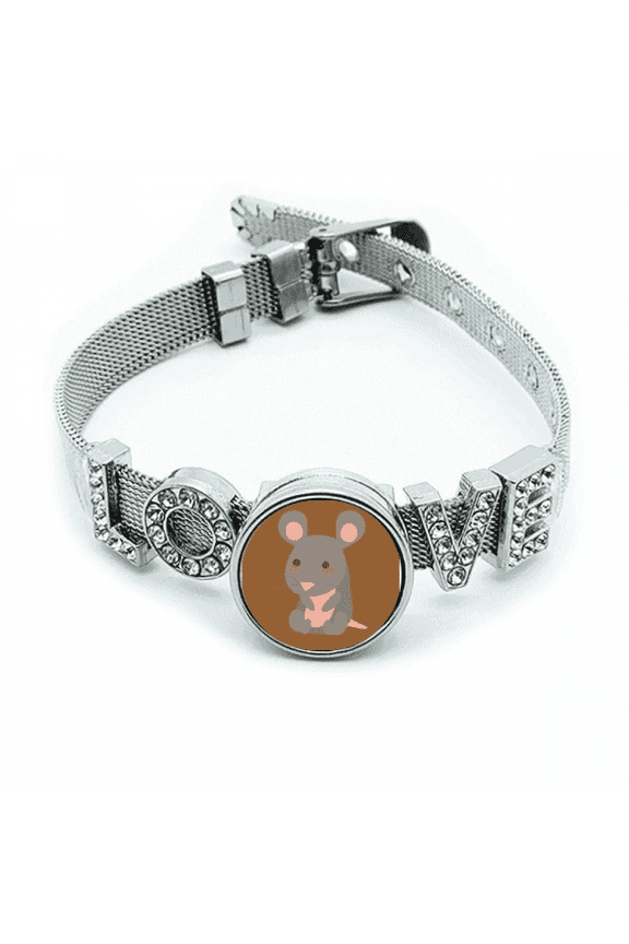Cartoon Children Lovely Mouse Zodiac Propitious Bracelet Wristband Crystal Love Adjustable Bangle