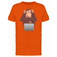 thumbnail image 1 of Cartoon Chimpanzee Using Laptop Tee Men's -Image by Shutterstock, 1 of 1