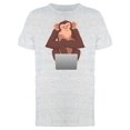 thumbnail image 1 of Cartoon Chimpanzee Using Laptop Tee Men's -Image by Shutterstock, 1 of 2