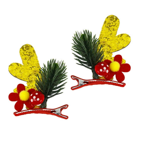Cartoon Christmas Antler Hairpin for Teens Y2k Girls Cute Sweet Style Charm Hair Barrettes Aesthetics Hair Accessories