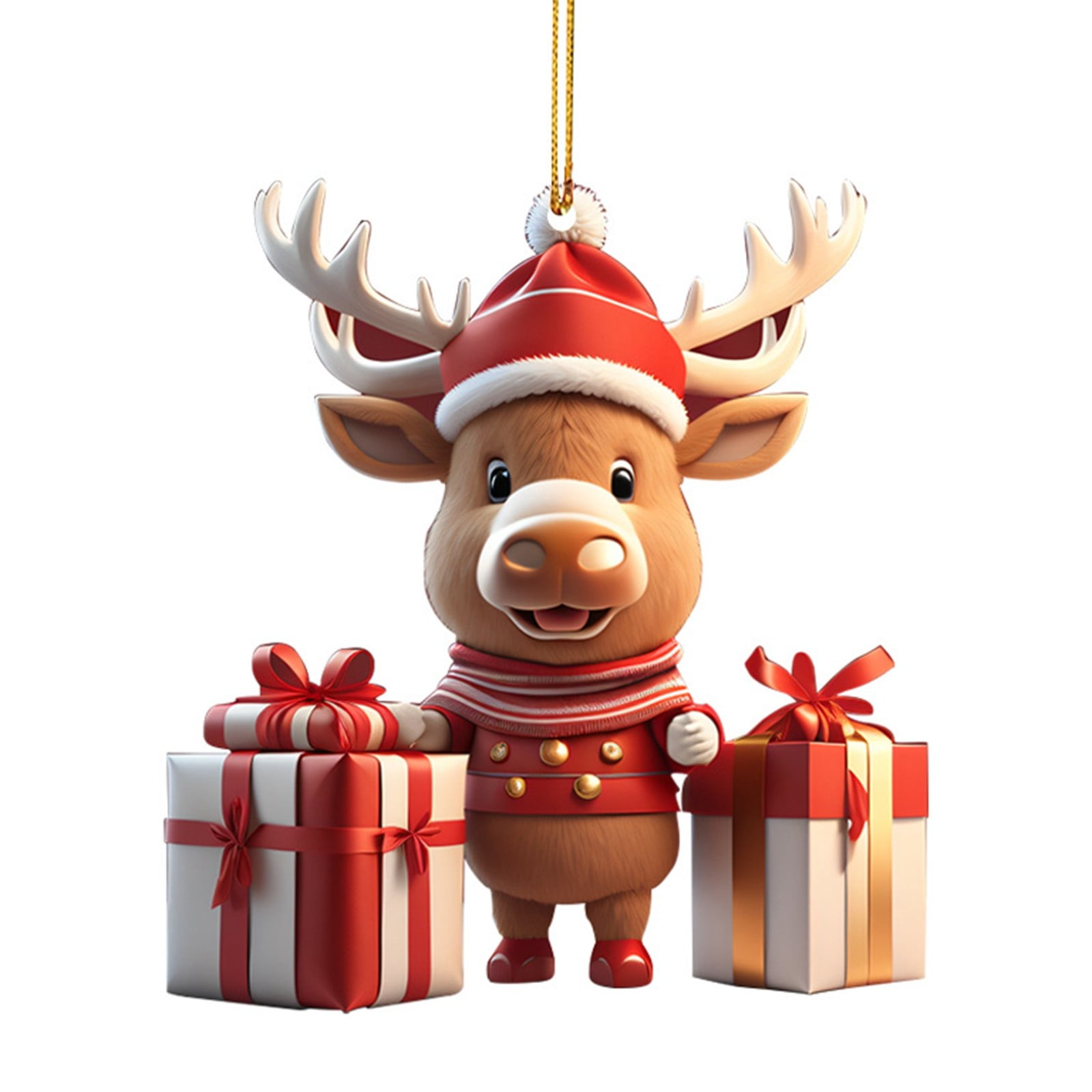 THENEWS Cartoon Christmas Deer Car Hanging Home Tree Pendant Christmas