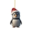 thumbnail image 1 of Cartoon Christmas Penguin Pendant - Car Hanging Ornament with Tree Hook for Home Decoration, Xmas Tree Decor, and Window Wall Hanging Decorations, 1 of 5