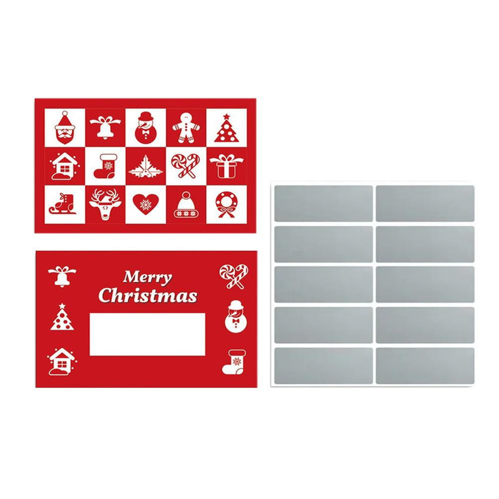 Cartoon Christmas Sticker Paper Scratch Cards for Students with 4 ...