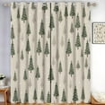 thumbnail image 1 of Cartoon Christmas Tree Blackout Curtains For Bedroom, Coffee Gray Thermal Insulated Curtains For Living Room, Pine Darkening Drapes 42"W x 90"L (Pack of 2), 1 of 6