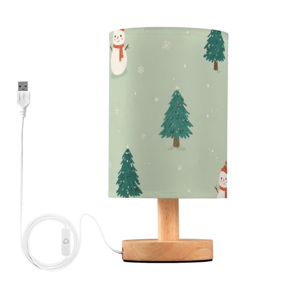 Cartoon Christmas Trees Snowman Table Lamp with USB Port LED Warm Light Lamp Night Light Home Decor