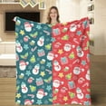 thumbnail image 1 of Cartoon Chritmas Throw Blanket Christmas Blanket Idea for Adult Kid Christmas Decor Warm Blanket for Home Travel Camping 60×50, 1 of 6