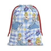 Cartoon Cinderella Classic Princess Gift Bags,Christmas Gift Bags,Drawstring Christmas Bags,Reusable Holiday Gift Bags & Party Favor Bags,10.6x7.9in
