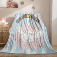 Cartoon Cinnamoroll Flannel Plush Throw Blanket,Lightweight Fleece