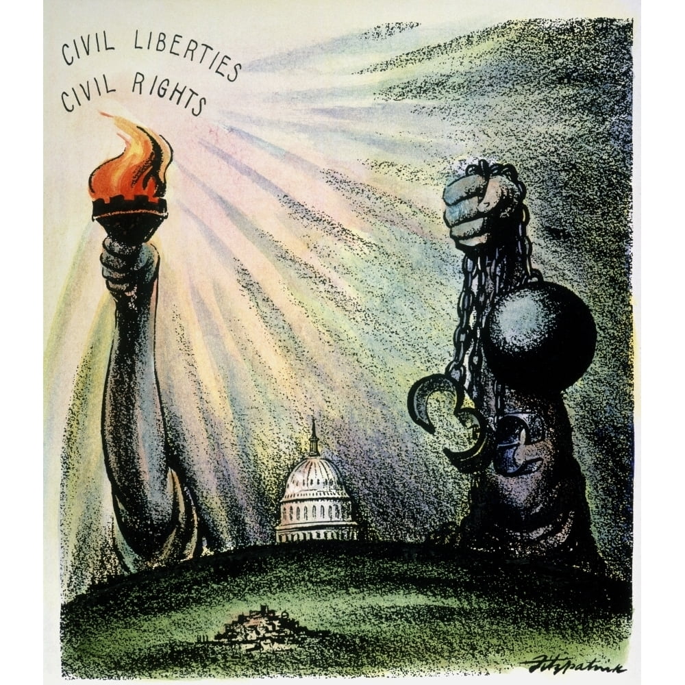 Cartoon Civil Rights 1953. N'As American Goes So Goes The World ...