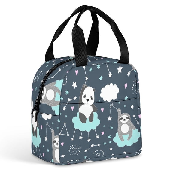 Cartoon Clip Art Graphic Design Large Capacity Lunch Bag Insulated Lunch Box for Men Women Travel Office Picnic Portable Lunch Tote Bag