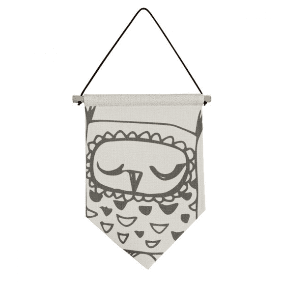 Cartoon Closed Eyes Bird Animal Pet Canvas Flag Hanging Wall Art Decor Banner