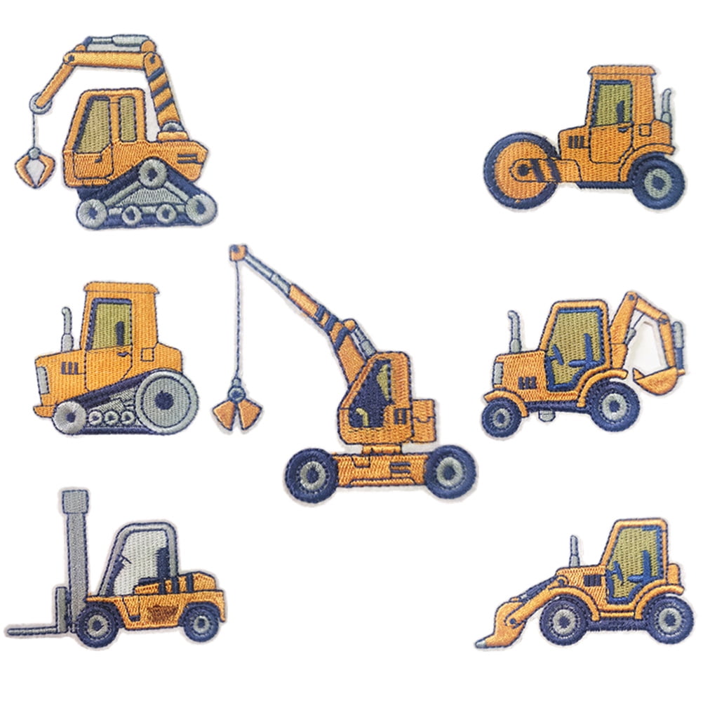 Cartoon Cloth Stickers Embroidered Patch Engineering Vehicle Applique