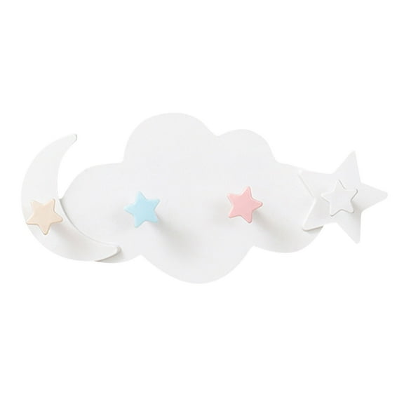 Cartoon Cloud Shaped Wall Hooks for Seamless Nail Free Decorative Home Organization