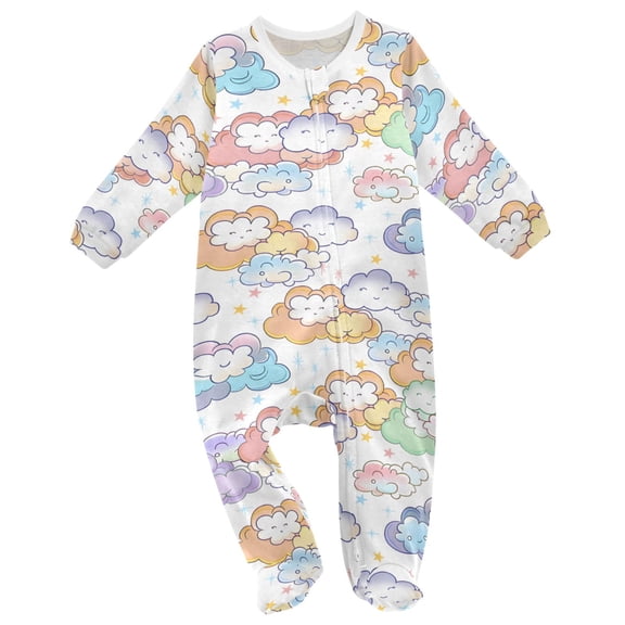 Cartoon Clouds Cute Baby Sleeper One-Piece Footies Newborn Roomper 3Months