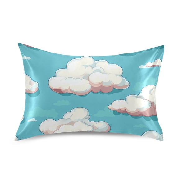 Cartoon Clouds Pillowcases Soft Satin Pillow Covers Decorative Rectangle Envelope Closure for Women Men