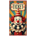 thumbnail image 1 of Cartoon Clown Ticket Banner Circus Clown Event Decor for Birthday Celebration Kids Party Indoor Decoration, 1 of 9