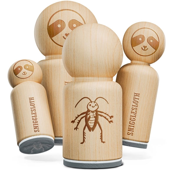 Cartoon Cockroach Bug Insect Vermin Pest Rubber Stamp for Stamping Crafting Planners - 1/2 Inch Mini