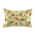 thumbnail image 1 of Cartoon Coconut Leaves Pattern Pillowcase Queen Size 30''x20'' Satin Double-Sided Print Soft Wrinkle Resistant, 1 of 9
