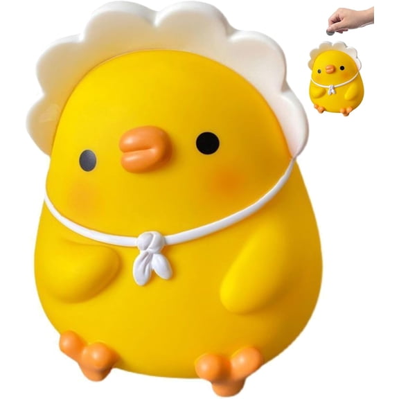Cartoon Coin Bank - Large Capacity Money Box, Chicken Piggy Bank, Kids Saving Container | Long Lasting Portable Home Decoration Toy for Boys Girls Children Developing Money Management Habits Giffts