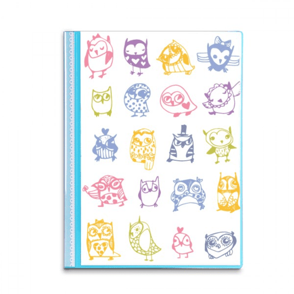 Cartoon Colorful Birds Protect Animal Pet Lover Book Sheet Protectors Portfolio Binder Folder