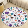 thumbnail image 1 of Cartoon Colorful Camper Vans Fire Trucks Round Area Rugs for Bedroom Living Room, 3FT Soft Indoor Circle Carpets, Carpet Home Decor Floor Mat, 1 of 8