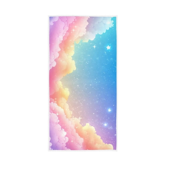 Cartoon Colorful Clouds Face Towel Absorbent Hand Towels Bath Sport Gym