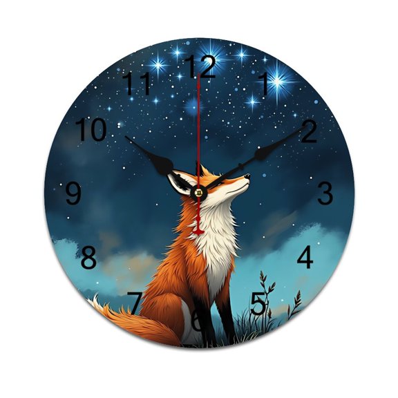Cartoon Colorful Fox Time Decorative Wall Clocks Round Large Wall Watch Bedroom Home Decor 10 12 14 Inch