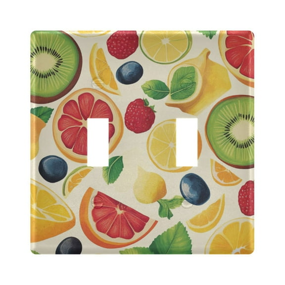 Cartoon Colorful Fruits Light Switch Cover Decorative 2 Gang Wall Plate Toggle
