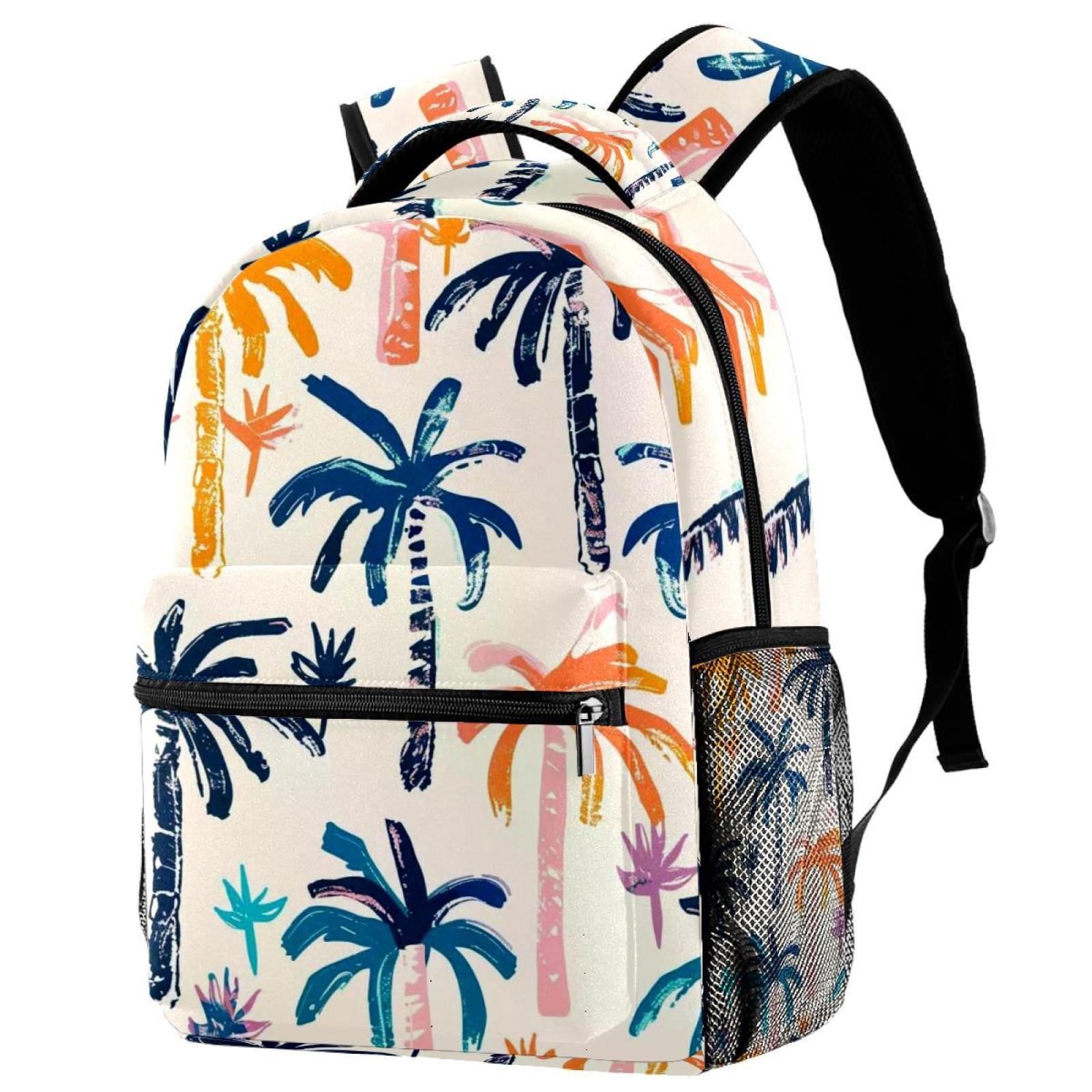 Cartoon Colorful Palm Tree Lightweight Backpacks Roomy Interior, Casual ...