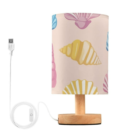 Cartoon Colorful Seashells Table Lamp with USB Port LED Warm Light Lamp Night Light Home Decor