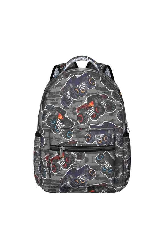 Cartoon Construction Truck School Backpack for Students Playful Fire Truck and Excavator Design, Adjustable Straps, Ideal for Student’ Travel and Daily Use