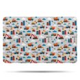 thumbnail image 1 of Cartoon Construction Vehicles Buildings Gray Pattern Bathroom Rugs Mat,Non Slip Microfiber Bathroom Rug,Rubber Backing,Soft Bathroom Mats for Bathroom Floor,Tub and Shower,20x32in(50x80cm), 1 of 5