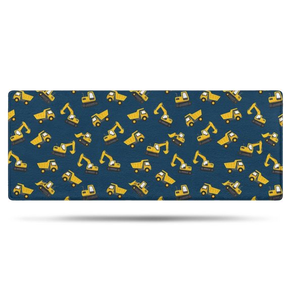 Cartoon Construction Vehicles Bulldozers Bathroom Rugs Mat,Non Slip Microfiber Bathroom Rug,Rubber Backing,Soft Bathroom Mats for Bathroom Floor,Tub and Shower,60x24in(150x60cm)
