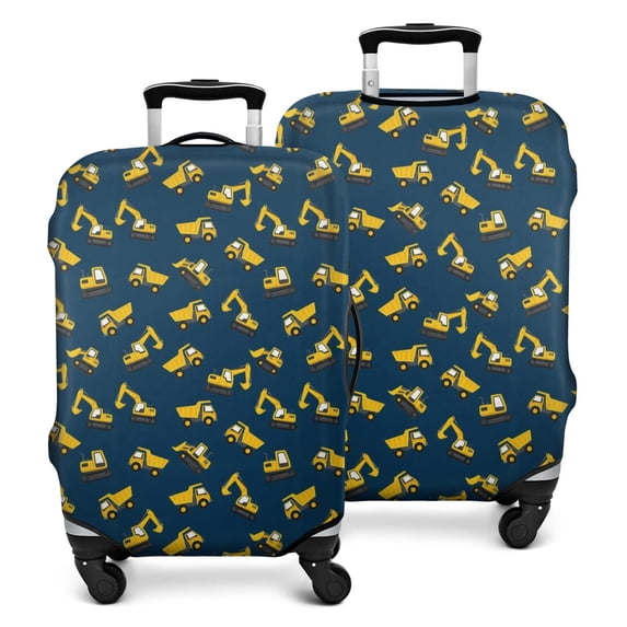 Cartoon Construction Vehicles Bulldozers Luggage Cover Fashion Suitcase Cover Baggage Covers Fit 25-28 Inch Luggage (Go Travel)
