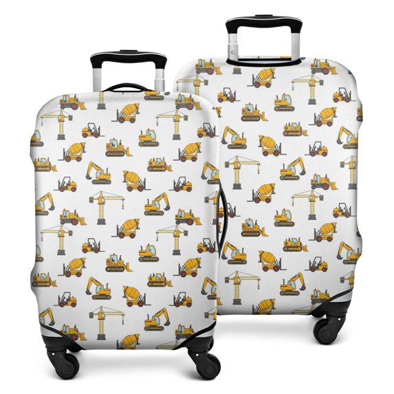 Cartoon Construction Vehicles Bulldozers Luggage Cover Fashion Suitcase Cover Baggage Covers Fit 25-28 Inch Luggage (Go Travel)