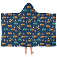 thumbnail image 1 of Cartoon Construction Vehicles Cones Hooded Bath Towel，50"x30" for Ages 3 To 12 Kids, Quick Dry Lightweight Soft Microfiber Hood Beach Towel Cover Up for Kids, 1 of 7