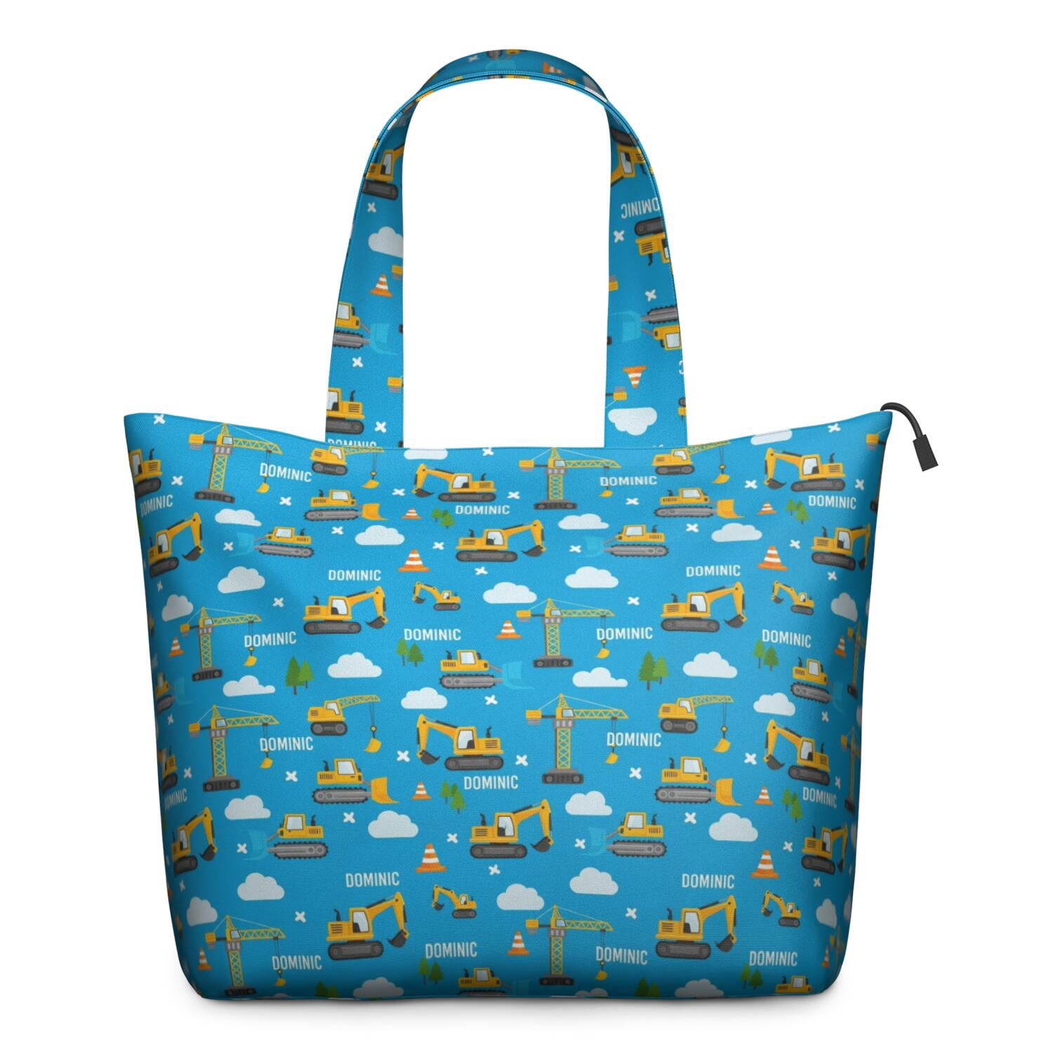 Cartoon Construction Vehicles Cranes Travel Tote Bags for Women Carry On,Large Weekender Bags for Women Travel,Multi Functional Duffle Bag for Work,Shopping,Sports