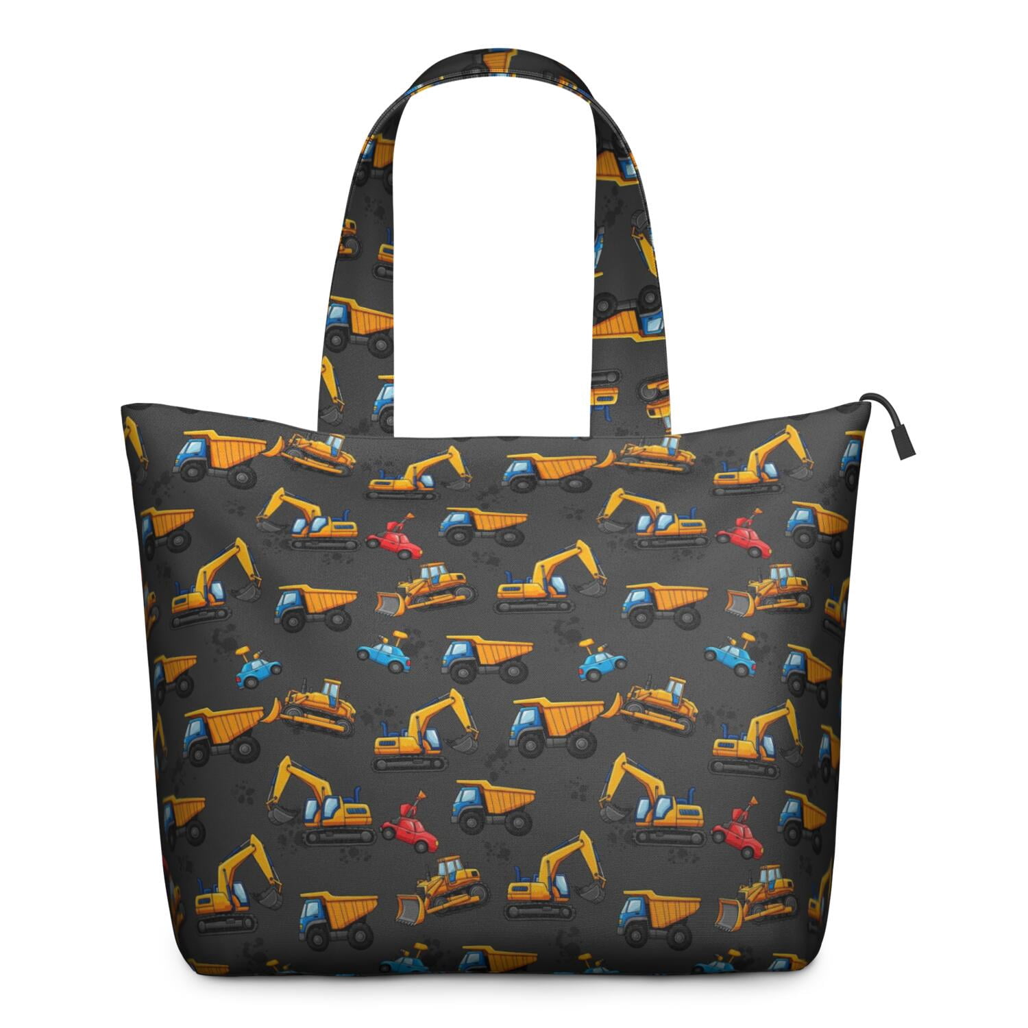Cartoon Construction Vehicles Cranes Travel Tote Bags for Women Carry On,Large Weekender Bags for Women Travel,Multi Functional Duffle Bag for Work,Shopping,Sports