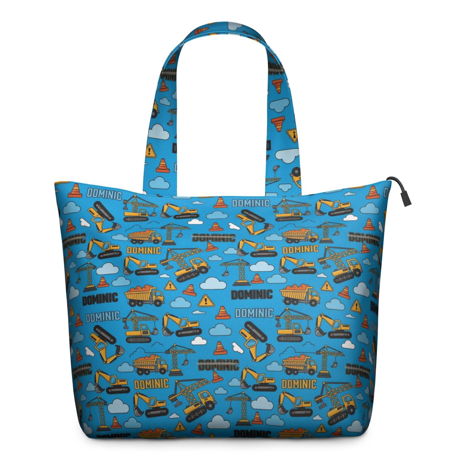 Cartoon Construction Vehicles Cranes Travel Tote Bags for Women Carry On,Large Weekender Bags for Women Travel,Multi Functional Duffle Bag for Work,Shopping,Sports