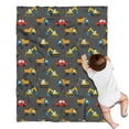 thumbnail image 1 of Cartoon Construction Vehicles Dump Trucks Blanket,Comfortable Soft Flannel Throw Blanket,All Season,Warm Lightweight Blankets for Sofa Bed Couch Living Room Chair,30"x40", 1 of 4