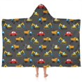 thumbnail image 1 of Cartoon Construction Vehicles Dump Trucks Hooded Bath Towel，50"x30" for Ages 3 To 12 Kids, Quick Dry Lightweight Soft Microfiber Hood Beach Towel Cover Up for Kids, 1 of 7