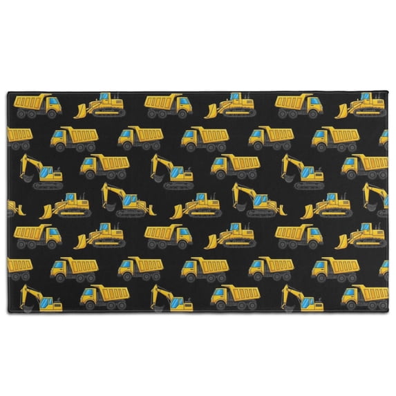 Cartoon Construction Vehicles Excavators Door Rugs,Washable Non Slip Door Mats Indoor,Decorative Door Mats,Entry Mat Indoor for Entrance,Bedroom,Kitchen,Bathroom,17"x30"