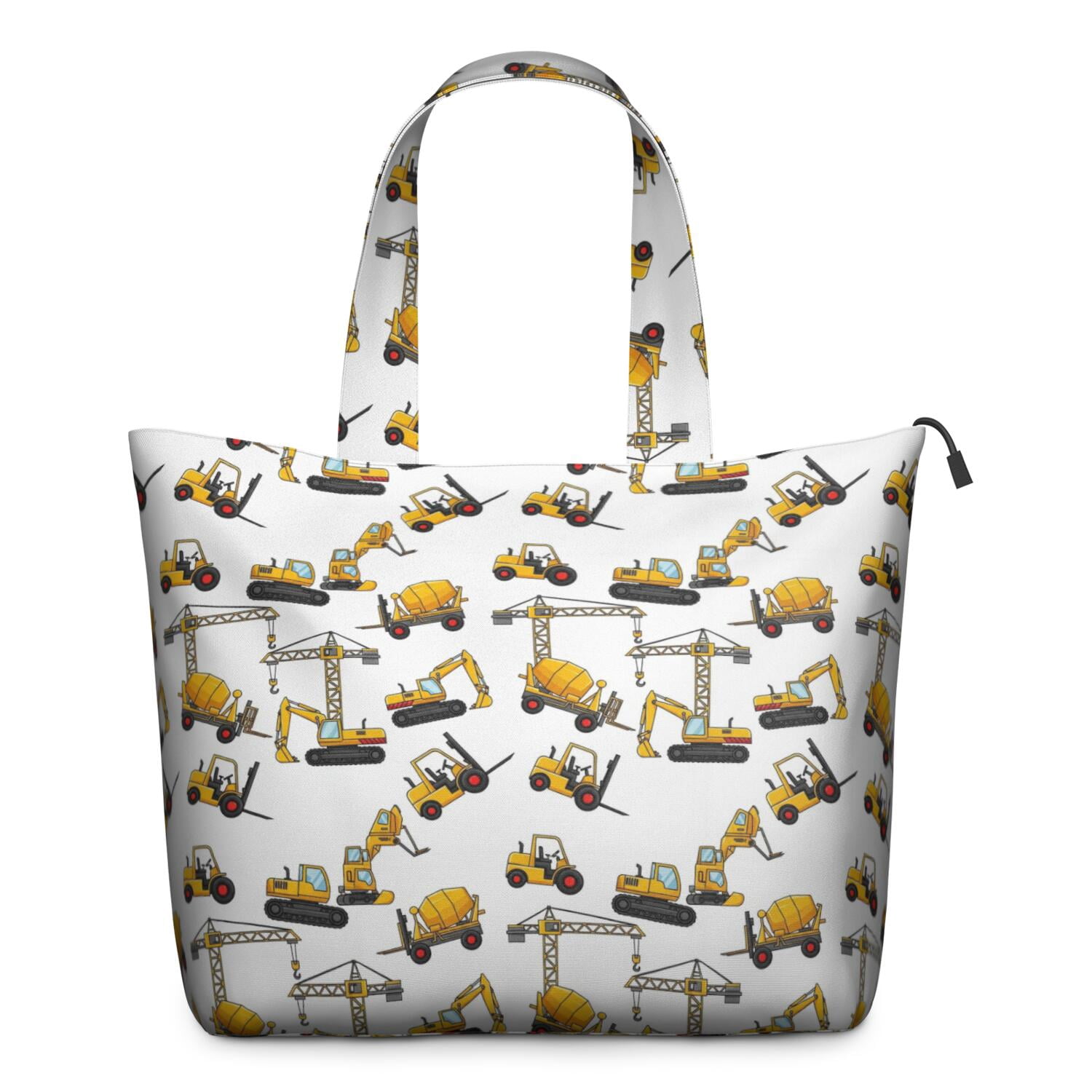 Cartoon Construction Vehicles Forklifts Travel Tote Bags for Women Carry On,Large Weekender Bags for Women Travel,Multi Functional Duffle Bag for Work,Shopping,Sports