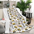 thumbnail image 1 of Cartoon Construction Vehicles Road Cones White Pattern Blanket,Comfortable Soft Flannel Throw Blanket,All Season,Warm Lightweight Blankets for Sofa Bed Couch Living Room Chair,50"x60", 1 of 4