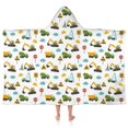 thumbnail image 1 of Cartoon Construction Vehicles Signs White Pattern Hooded Bath Towel，50"x30" for Ages 3 To 12 Kids, Quick Dry Lightweight Soft Microfiber Hood Beach Towel Cover Up for Kids, 1 of 7