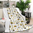 thumbnail image 1 of Cartoon Construction Vehicles Stars White Pattern Blanket,Comfortable Soft Lamb Wool Throw Blanket,All Season,Warm Lightweight Blankets for Sofa Bed Couch Living Room Chair,50"x60", 1 of 4