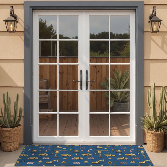 Cartoon Construction Vehicles Traffic Cones Door Rugs,Washable Non Slip Door Mats Indoor,Decorative Door Mats,Entry Mat Indoor for Entrance,Bedroom,Kitchen,Bathroom,16"x47"