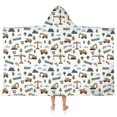 thumbnail image 1 of Cartoon Construction Vehicles Trees White Pattern Hooded Bath Towel，50"x30" for Ages 3 To 12 Kids, Quick Dry Lightweight Soft Microfiber Hood Beach Towel Cover Up for Kids, 1 of 7