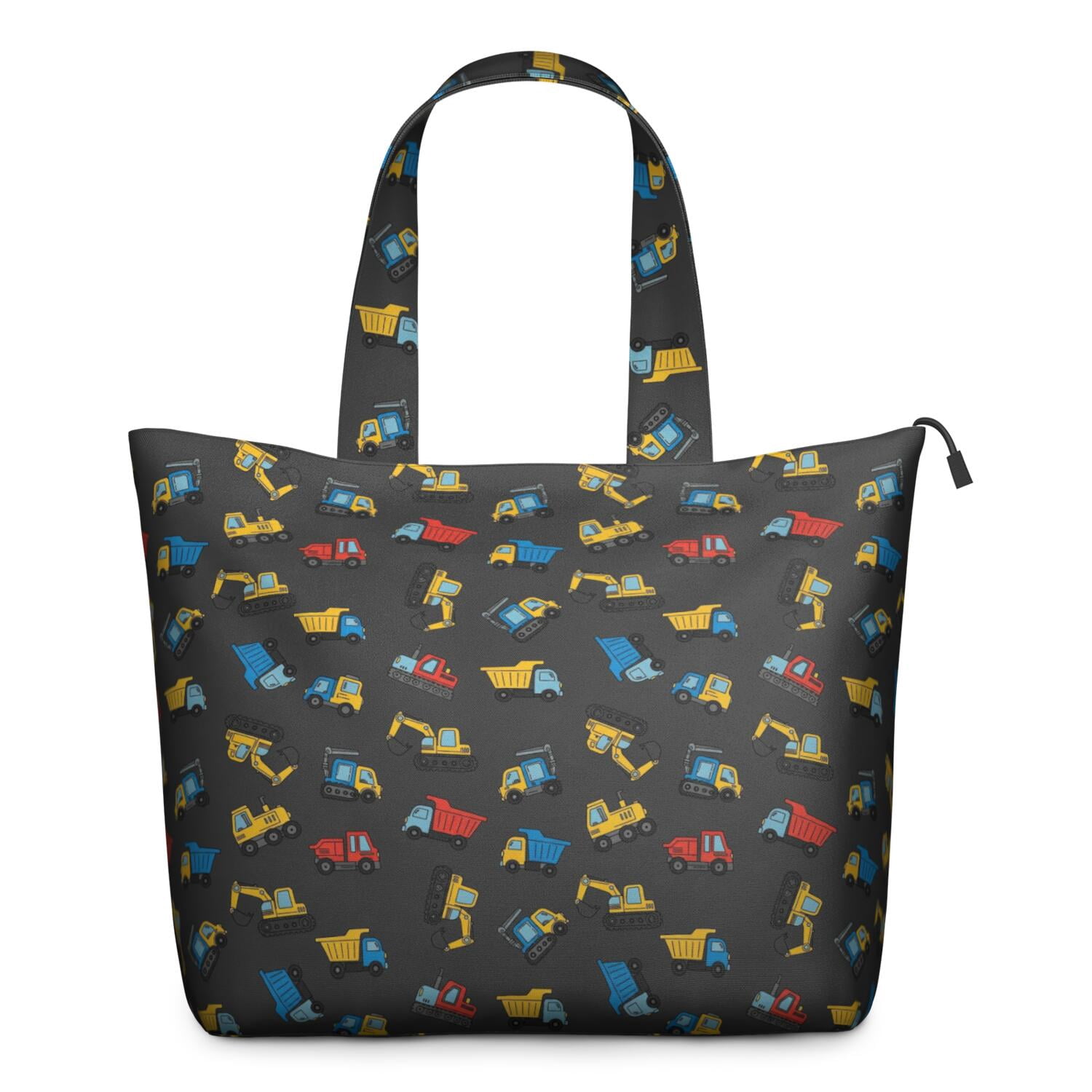 Cartoon Construction Vehicles Trucks Travel Tote Bags for Women Carry On,Large Weekender Bags for Women Travel,Multi Functional Duffle Bag for Work,Shopping,Sports