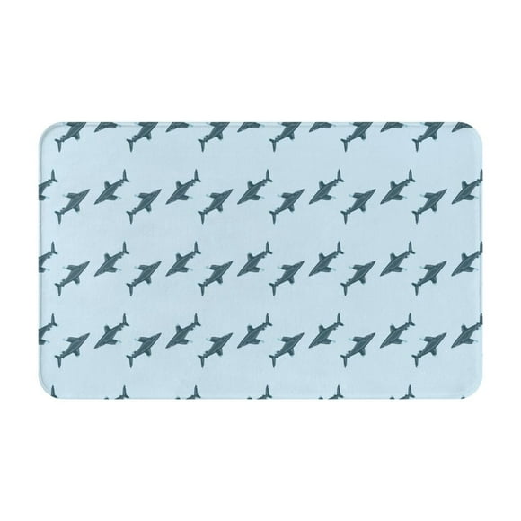 Cartoon Cool Cute Shark_A Front Door Mat, Indoor Mats for Bedroom Bathroom Kitchen, Floor Mat Non-Slip, Soft Carpet Floor Cover Machine Washable Entryway Mat - 20x31.5in
